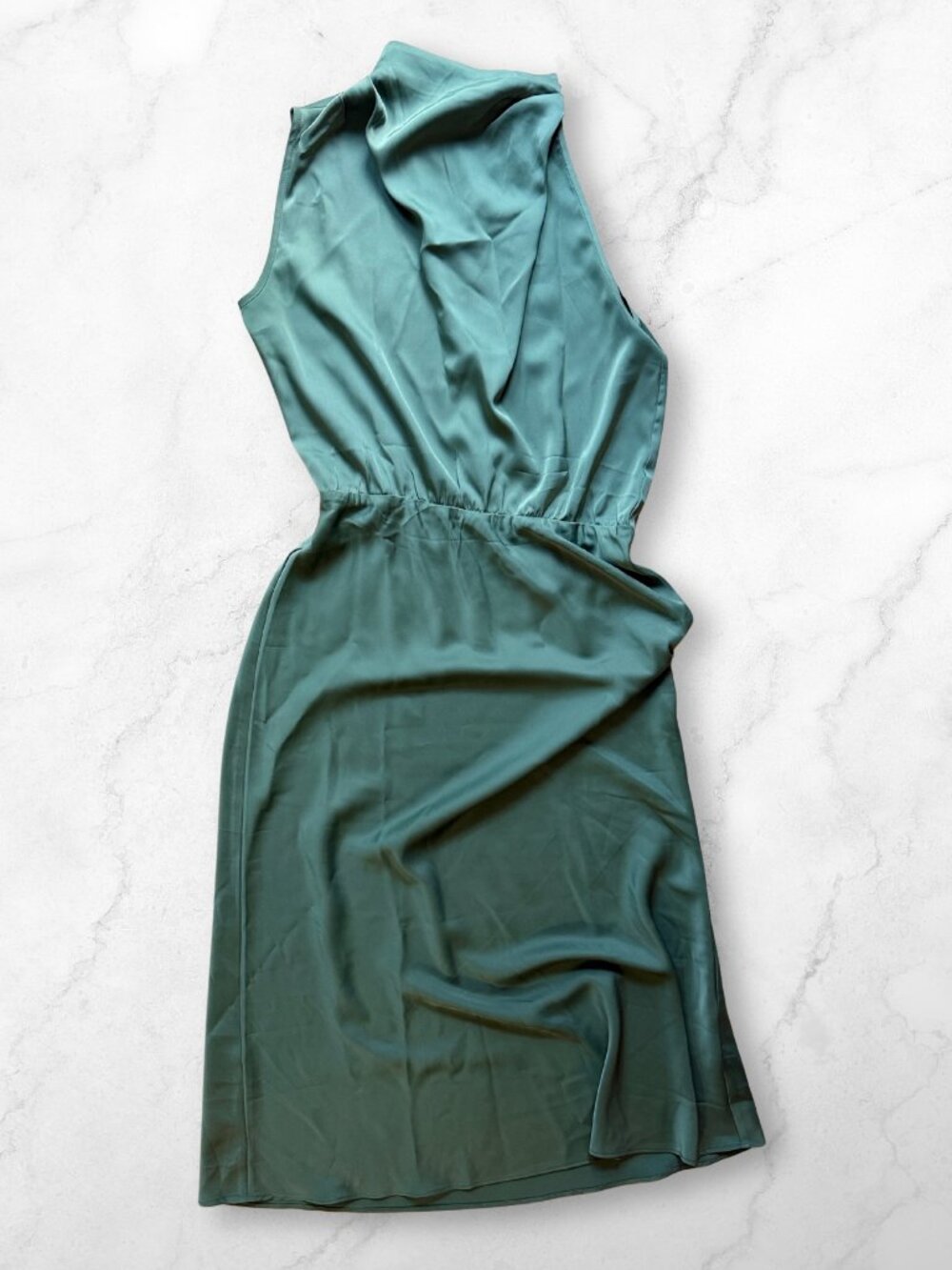 Sleeveless jade green Maxi Dress -
